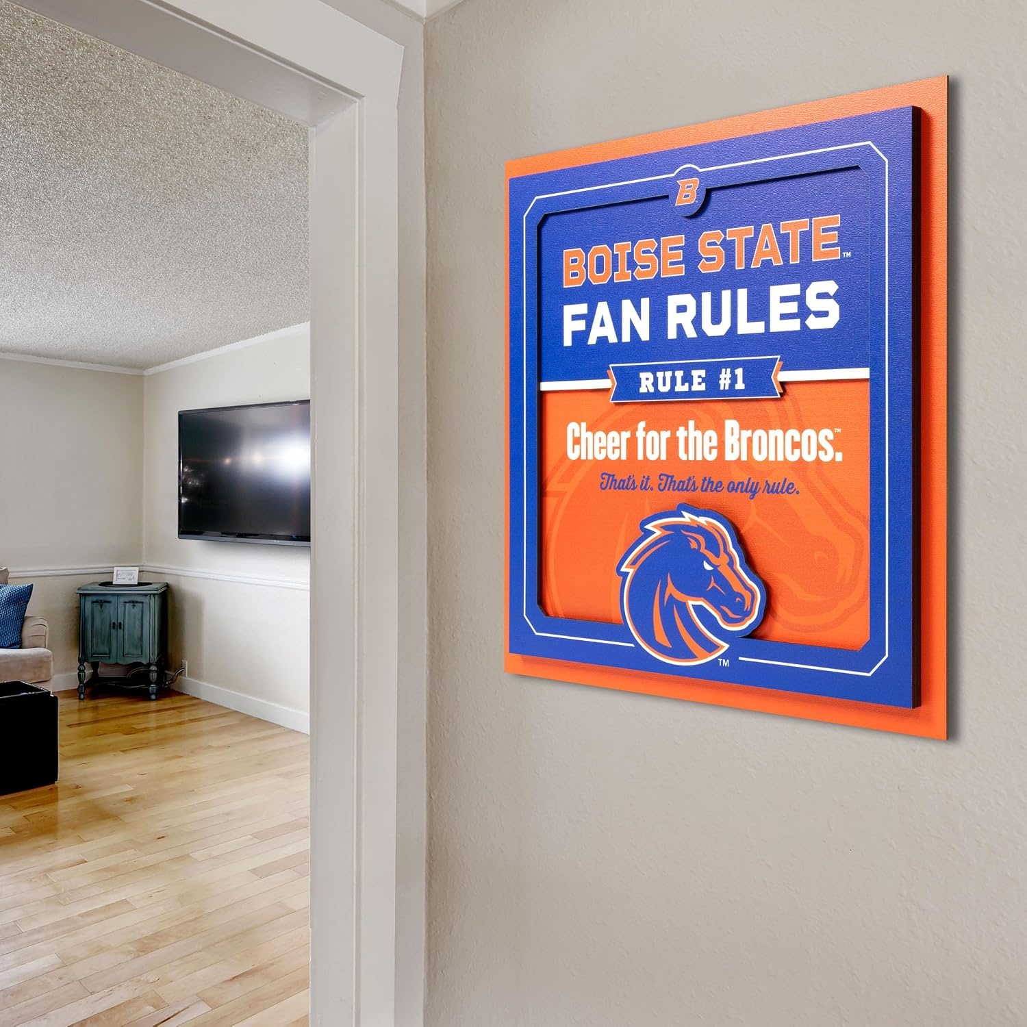 image:imageYouTheFan Officiallylicensed NCAA Tide Fan Rules Wall Art multiple layers humorous team artwork sports fan motto showcases funny rules indoor decorBoise State Broncos