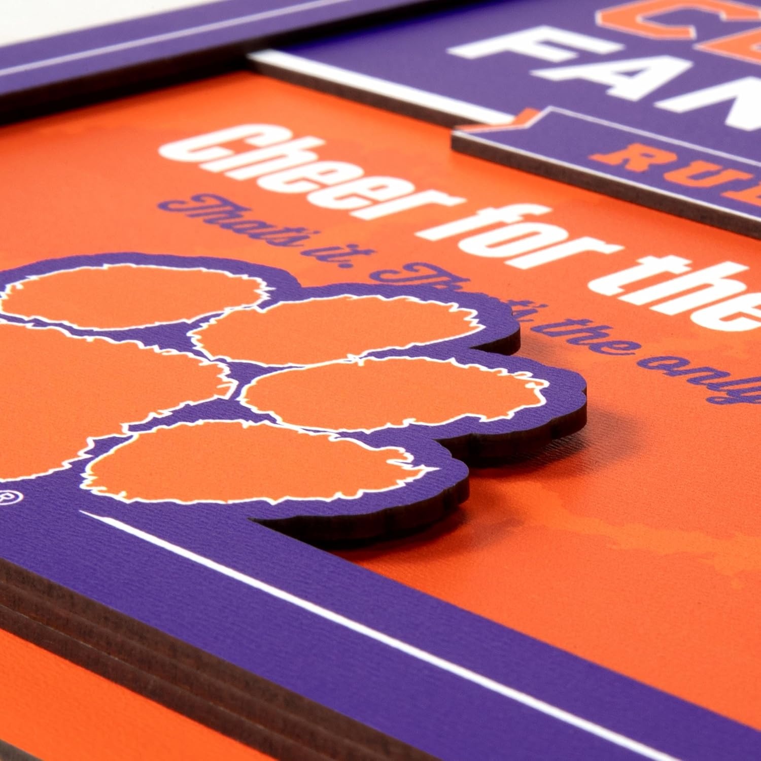 image:imageYouTheFan Officiallylicensed NCAA Tide Fan Rules Wall Art multiple layers humorous team artwork sports fan motto showcases funny rules indoor decorClemson Tigers