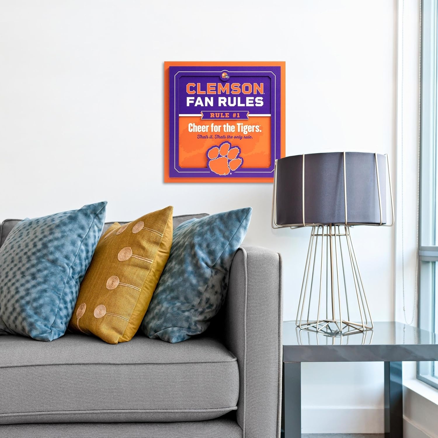 image:imageYouTheFan Officiallylicensed NCAA Tide Fan Rules Wall Art multiple layers humorous team artwork sports fan motto showcases funny rules indoor decorClemson Tigers