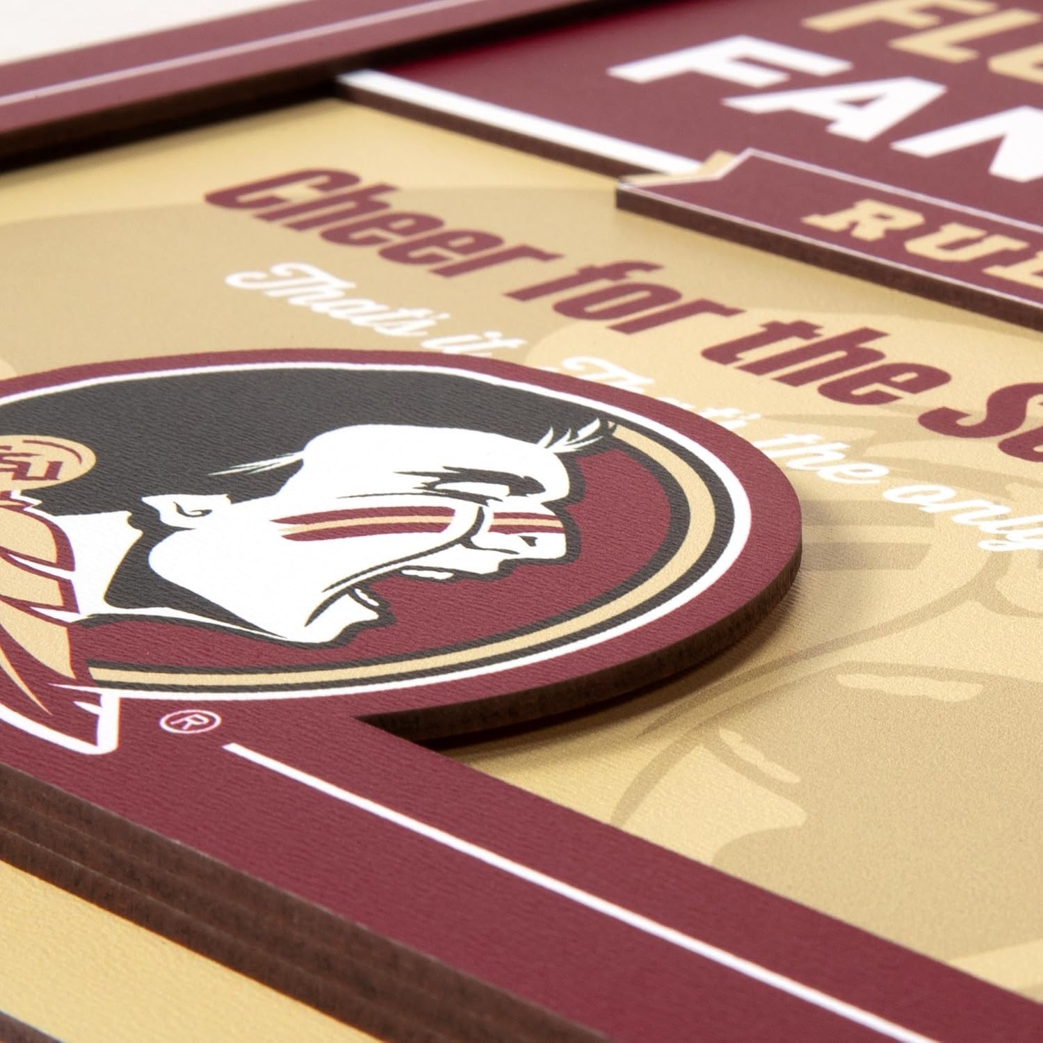 image:imageYouTheFan Officiallylicensed NCAA Tide Fan Rules Wall Art multiple layers humorous team artwork sports fan motto showcases funny rules indoor decorFlorida State Seminoles