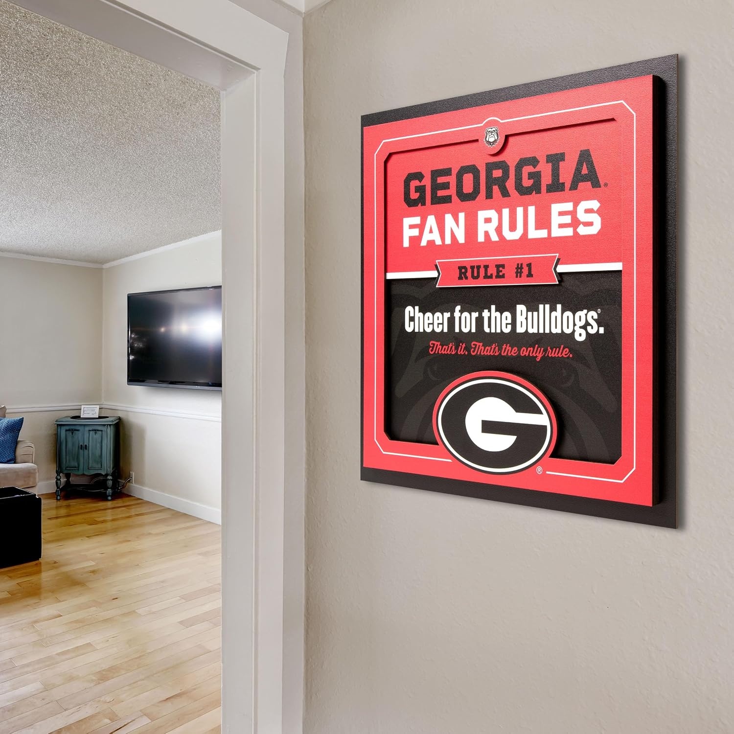 image:imageYouTheFan Officiallylicensed NCAA Tide Fan Rules Wall Art multiple layers humorous team artwork sports fan motto showcases funny rules indoor decorGeorgia Bulldogs