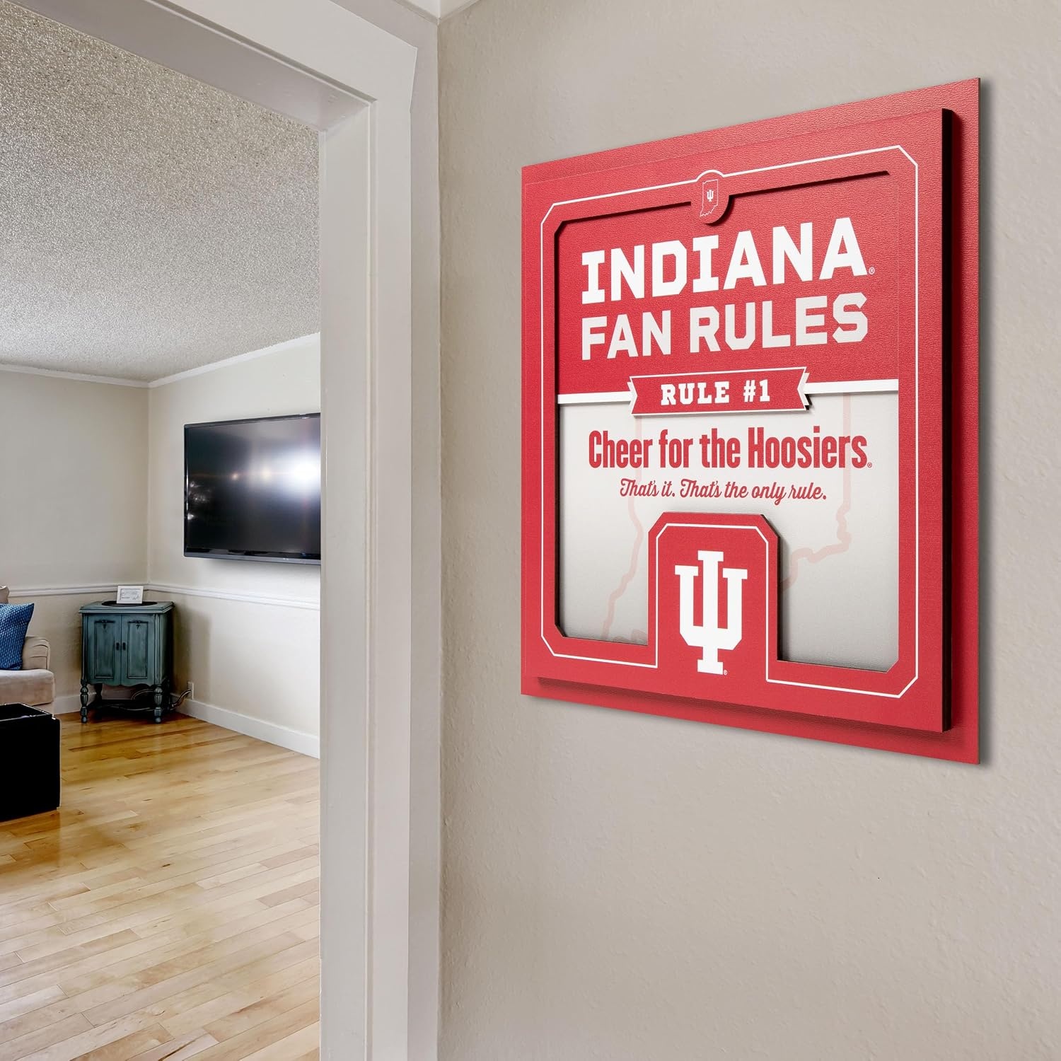 image:imageYouTheFan Officiallylicensed NCAA Tide Fan Rules Wall Art multiple layers humorous team artwork sports fan motto showcases funny rules indoor decorIndiana Hoosiers