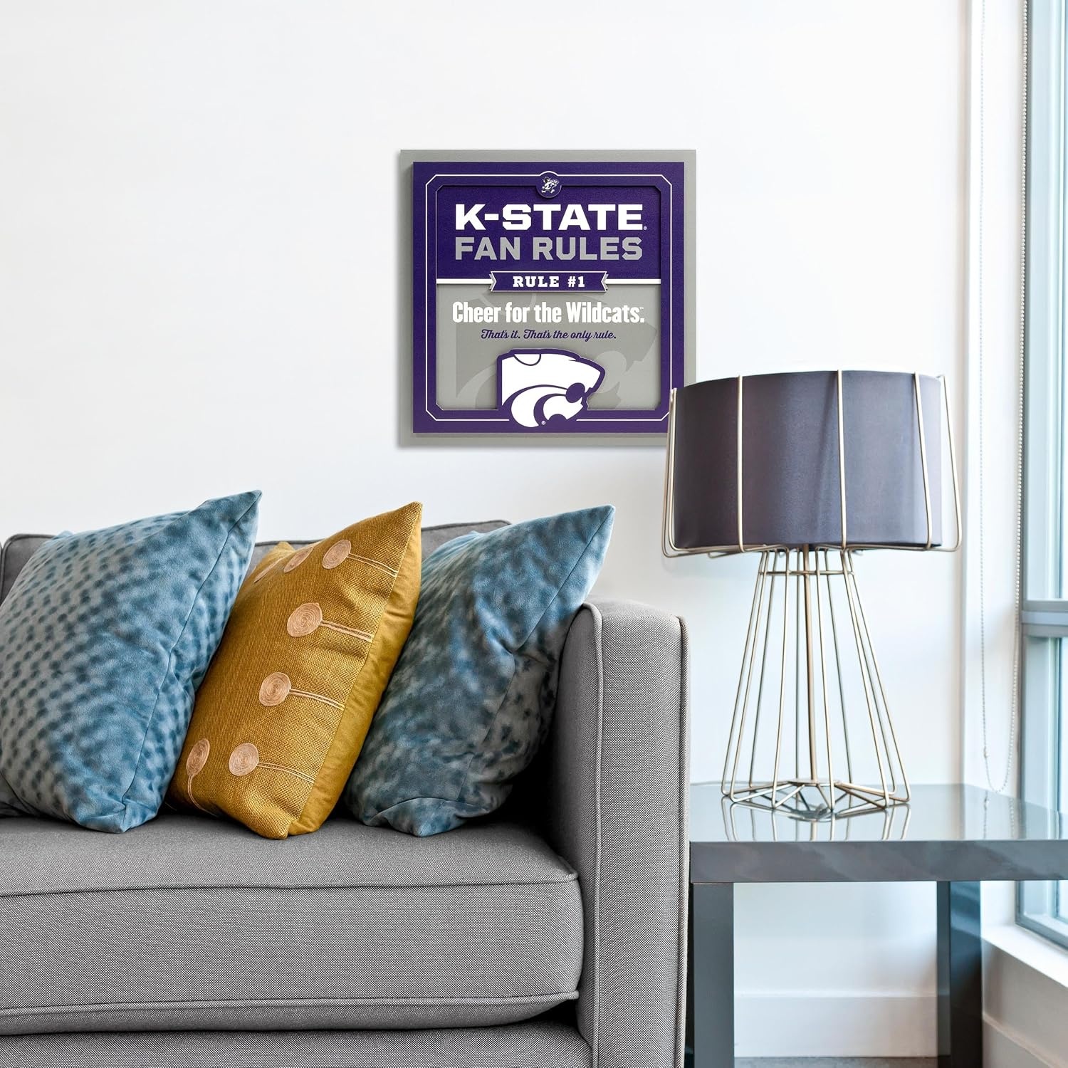 image:imageYouTheFan Officiallylicensed NCAA Tide Fan Rules Wall Art multiple layers humorous team artwork sports fan motto showcases funny rules indoor decorKansas State Wildcats
