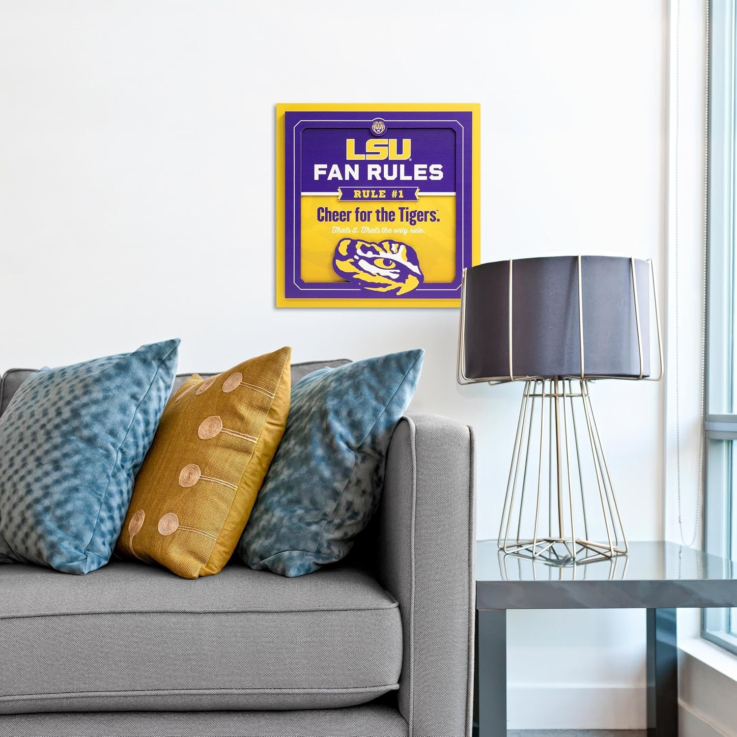 image:imageYouTheFan Officiallylicensed NCAA Tide Fan Rules Wall Art multiple layers humorous team artwork sports fan motto showcases funny rules indoor decorLSU Tigers