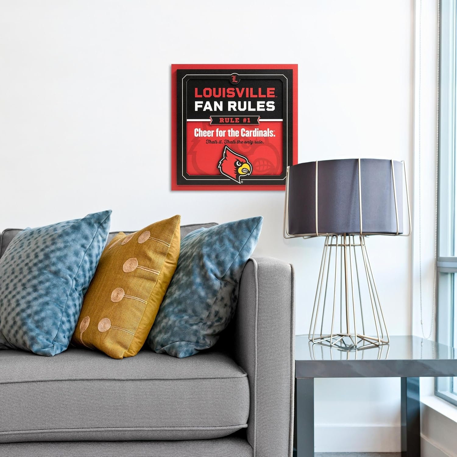 image:imageYouTheFan Officiallylicensed NCAA Tide Fan Rules Wall Art multiple layers humorous team artwork sports fan motto showcases funny rules indoor decorLouisville Cardinals