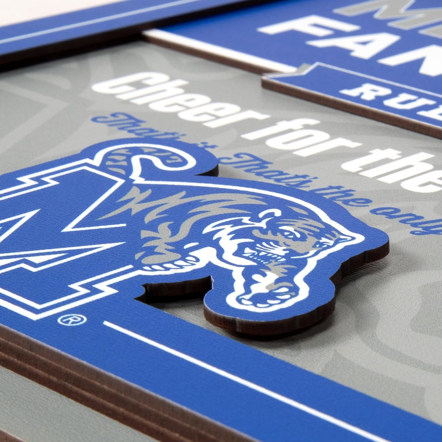 image:imageYouTheFan Officiallylicensed NCAA Tide Fan Rules Wall Art multiple layers humorous team artwork sports fan motto showcases funny rules indoor decorMemphis Tigers