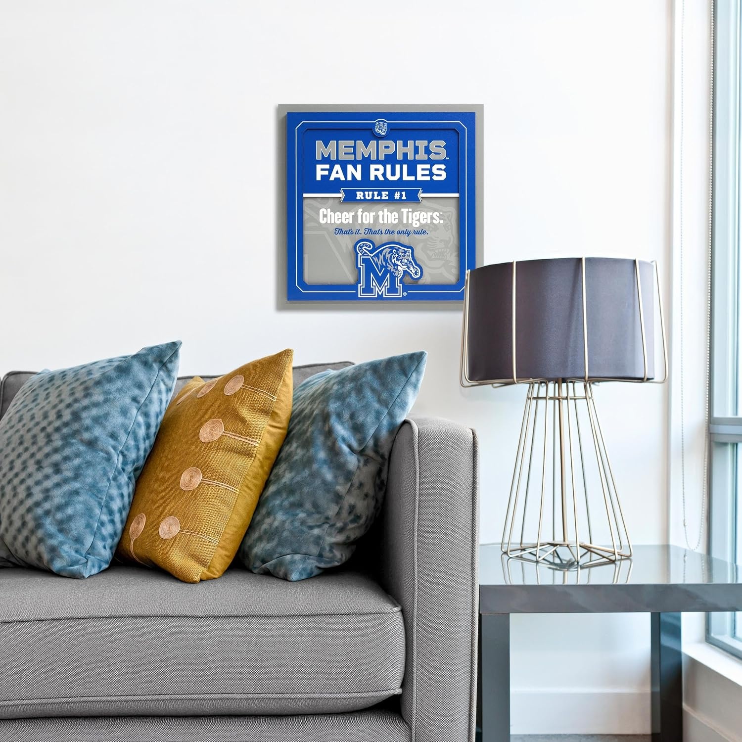 image:imageYouTheFan Officiallylicensed NCAA Tide Fan Rules Wall Art multiple layers humorous team artwork sports fan motto showcases funny rules indoor decorMemphis Tigers