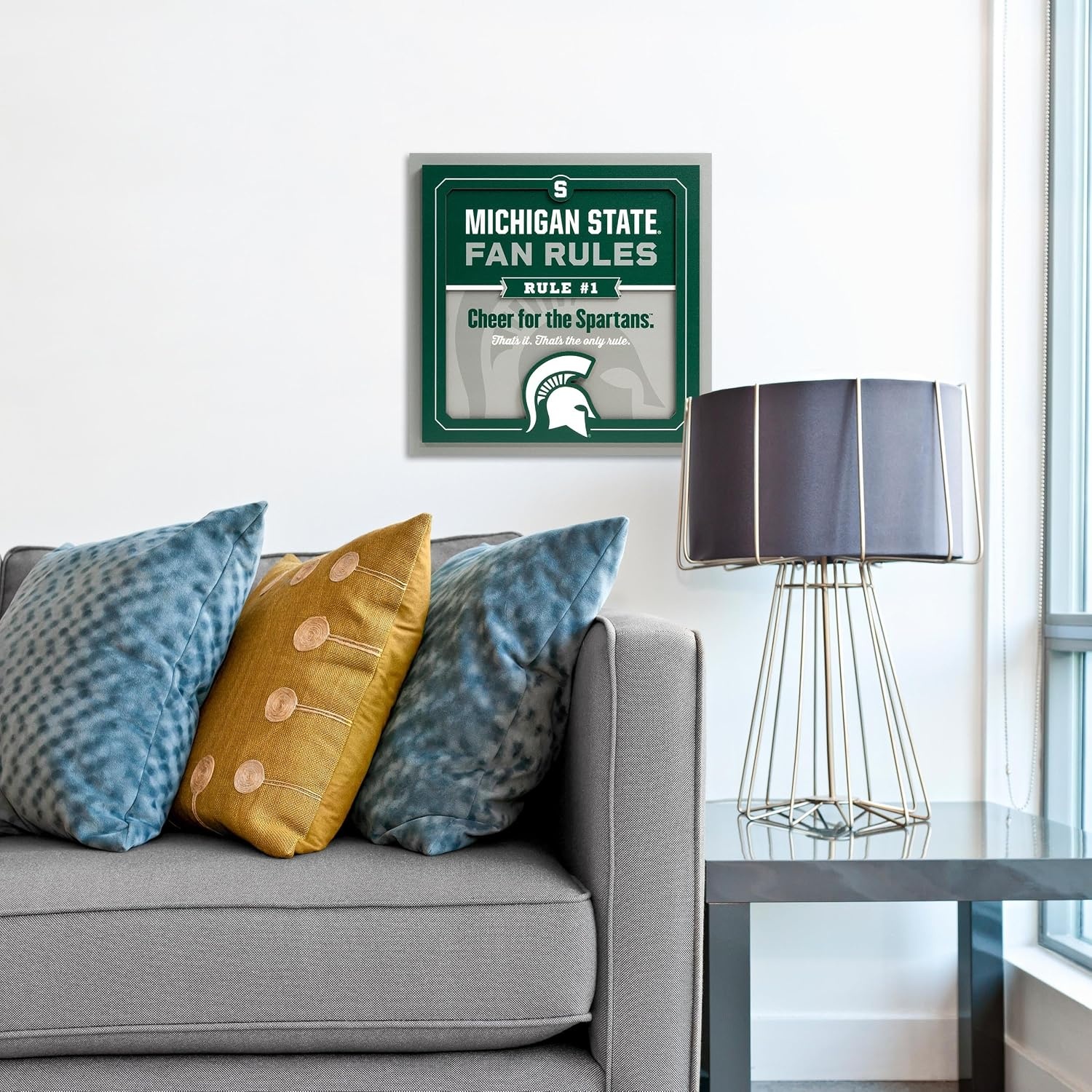 image:imageYouTheFan Officiallylicensed NCAA Tide Fan Rules Wall Art multiple layers humorous team artwork sports fan motto showcases funny rules indoor decorMichigan State Spartans