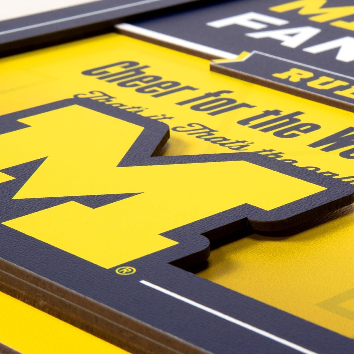 image:imageYouTheFan Officiallylicensed NCAA Tide Fan Rules Wall Art multiple layers humorous team artwork sports fan motto showcases funny rules indoor decorMichigan Wolverines