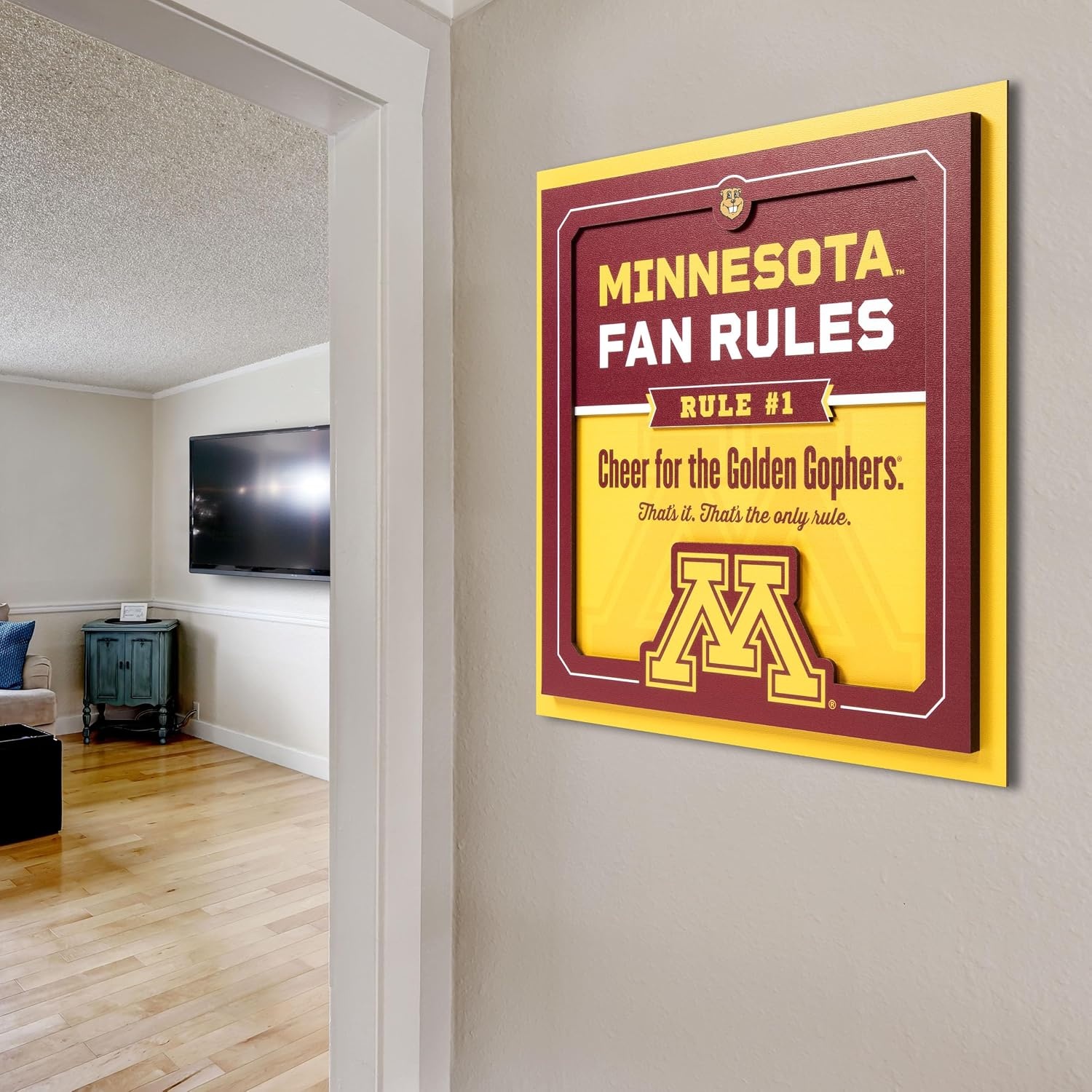 image:imageYouTheFan Officiallylicensed NCAA Tide Fan Rules Wall Art multiple layers humorous team artwork sports fan motto showcases funny rules indoor decorMinnesota Golden Gophers
