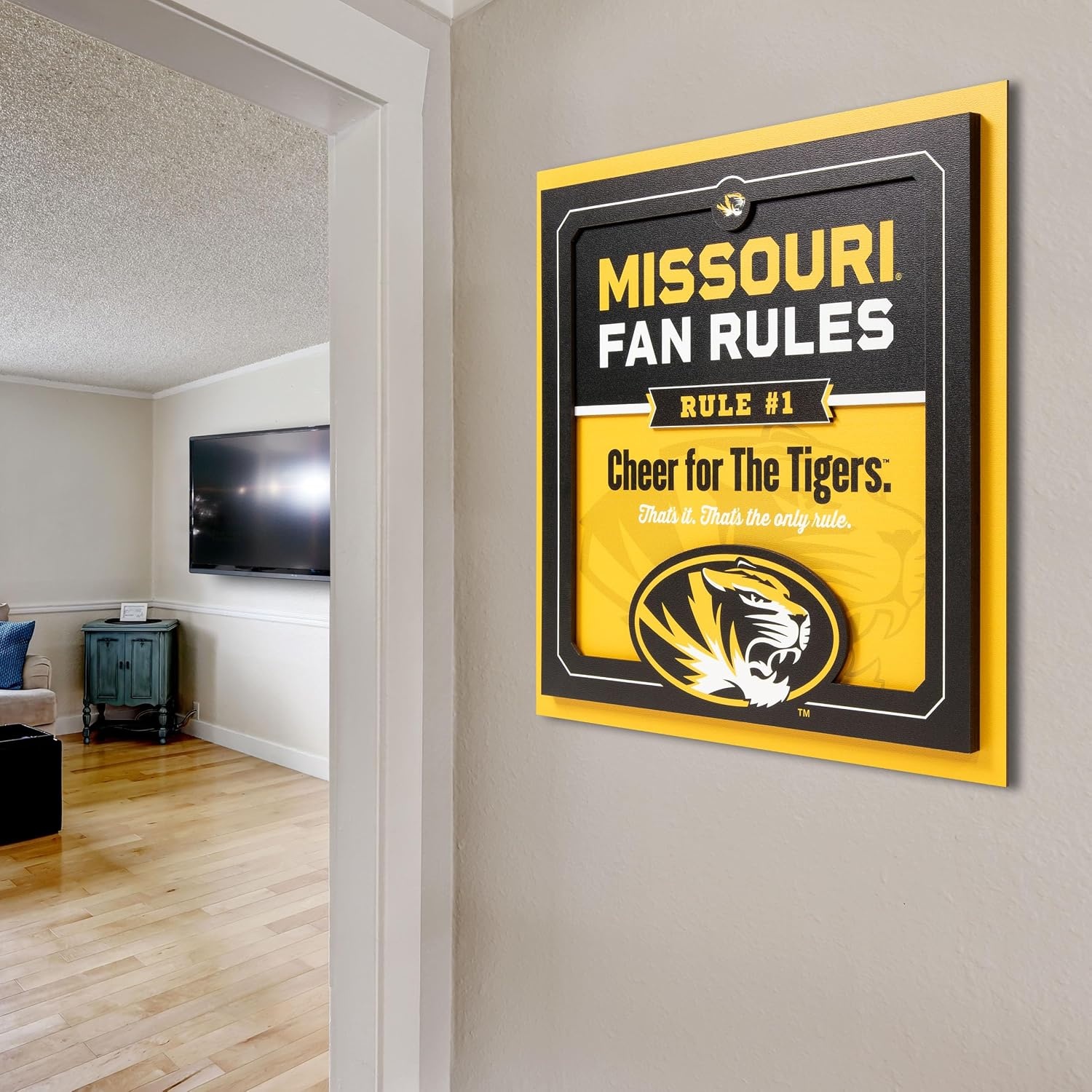 image:imageYouTheFan Officiallylicensed NCAA Tide Fan Rules Wall Art multiple layers humorous team artwork sports fan motto showcases funny rules indoor decorMissouri Tigers