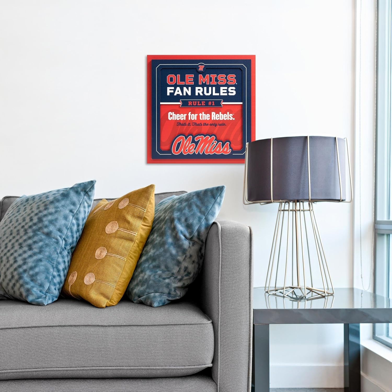 image:imageYouTheFan Officiallylicensed NCAA Tide Fan Rules Wall Art multiple layers humorous team artwork sports fan motto showcases funny rules indoor decorMississippi Rebels