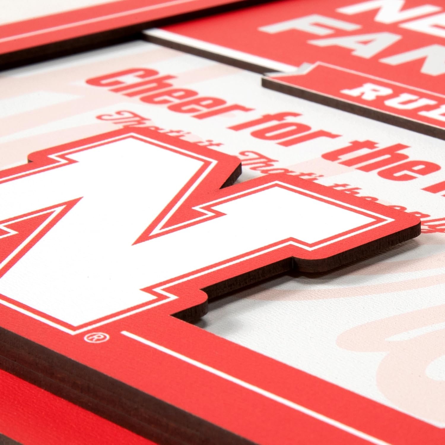 image:imageYouTheFan Officiallylicensed NCAA Tide Fan Rules Wall Art multiple layers humorous team artwork sports fan motto showcases funny rules indoor decorNebraska Cornhuskers