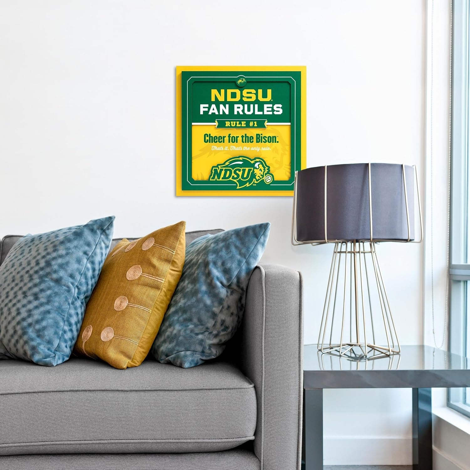 image:imageYouTheFan Officiallylicensed NCAA Tide Fan Rules Wall Art multiple layers humorous team artwork sports fan motto showcases funny rules indoor decorNorth Dakota State Bison