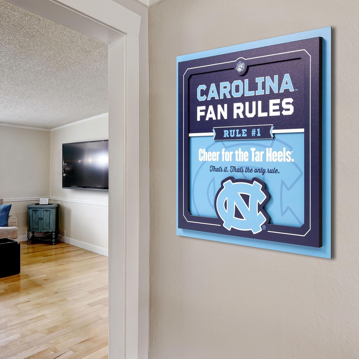 image:imageYouTheFan Officiallylicensed NCAA Tide Fan Rules Wall Art multiple layers humorous team artwork sports fan motto showcases funny rules indoor decorNorth Carolina Tar Heels