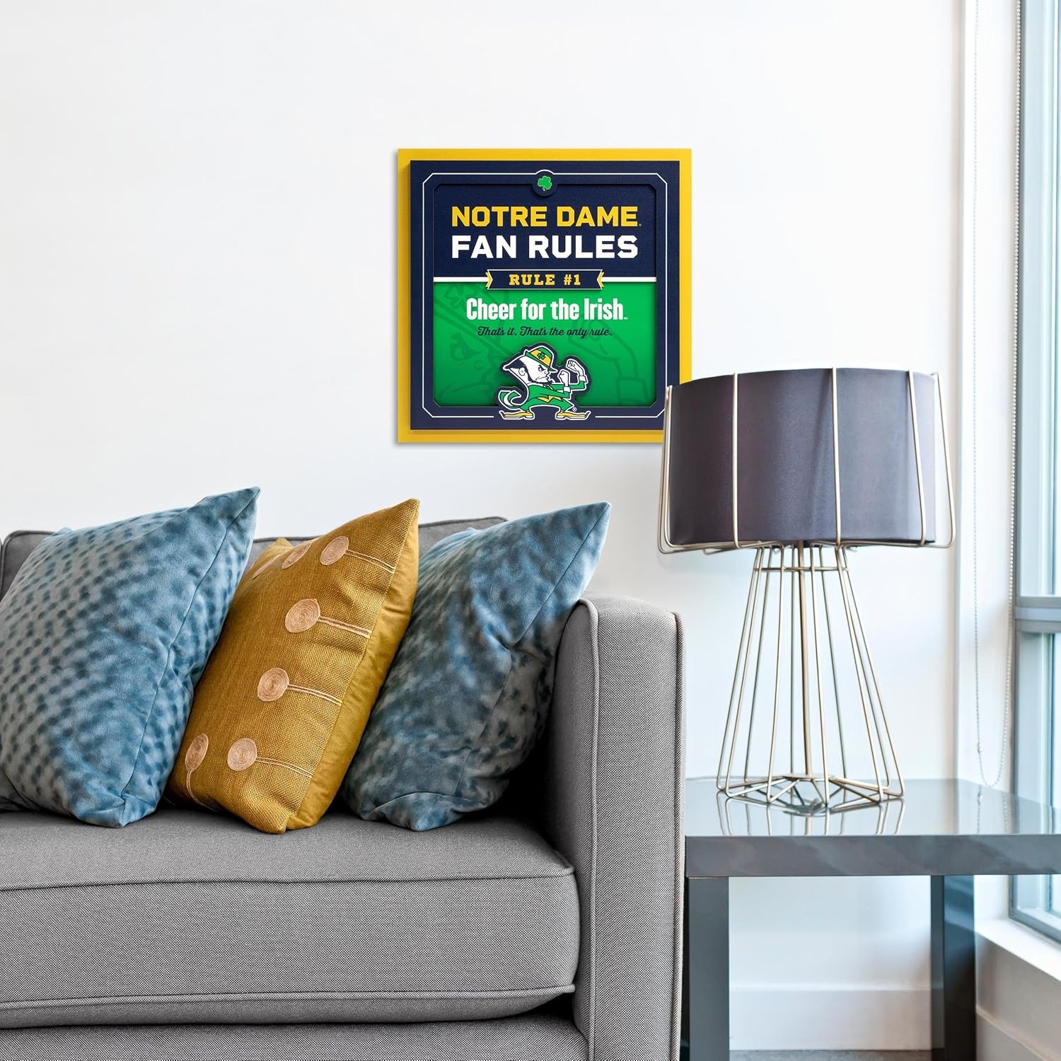 image:imageYouTheFan Officiallylicensed NCAA Tide Fan Rules Wall Art multiple layers humorous team artwork sports fan motto showcases funny rules indoor decorNotre Dame Fighting Irish