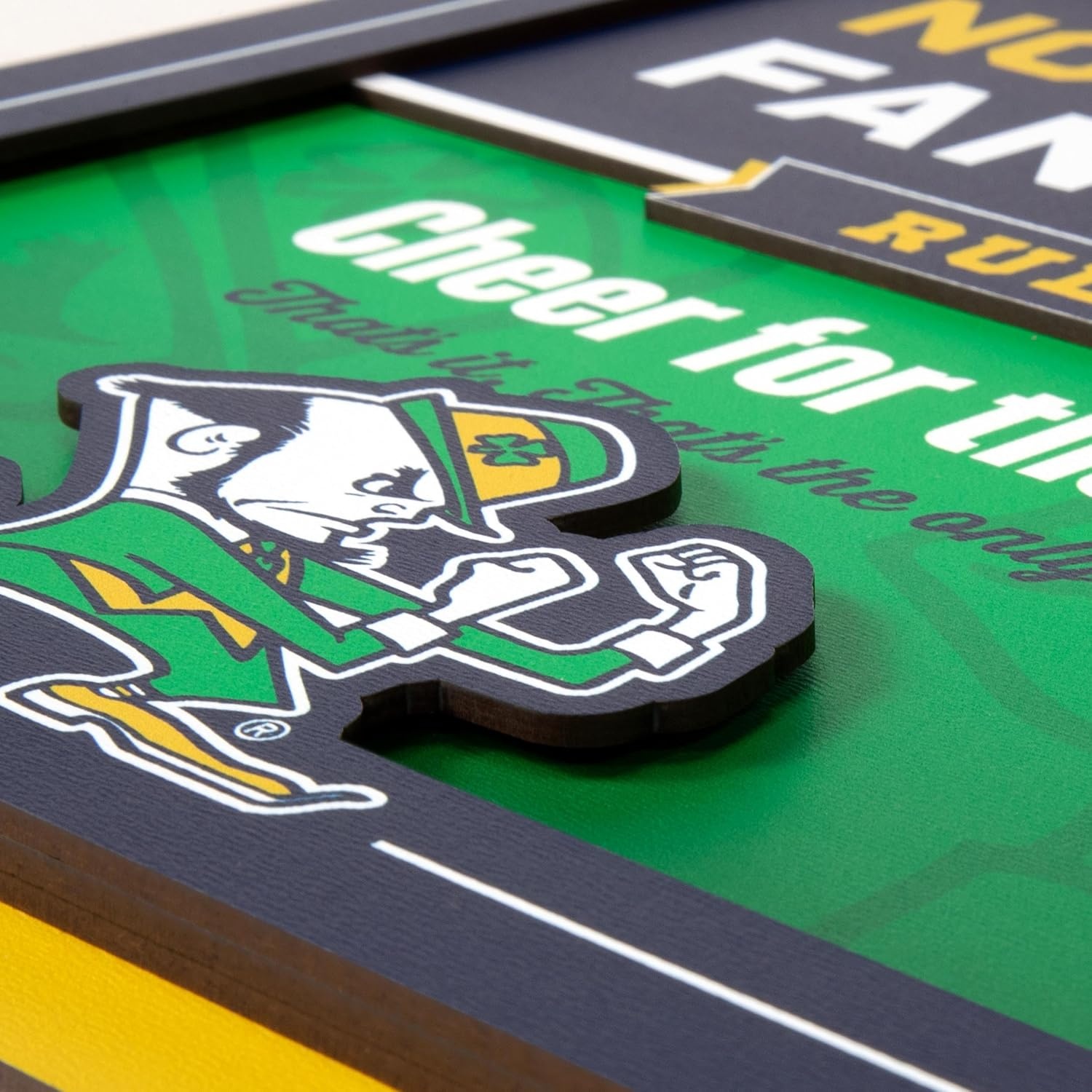 image:imageYouTheFan Officiallylicensed NCAA Tide Fan Rules Wall Art multiple layers humorous team artwork sports fan motto showcases funny rules indoor decorNotre Dame Fighting Irish