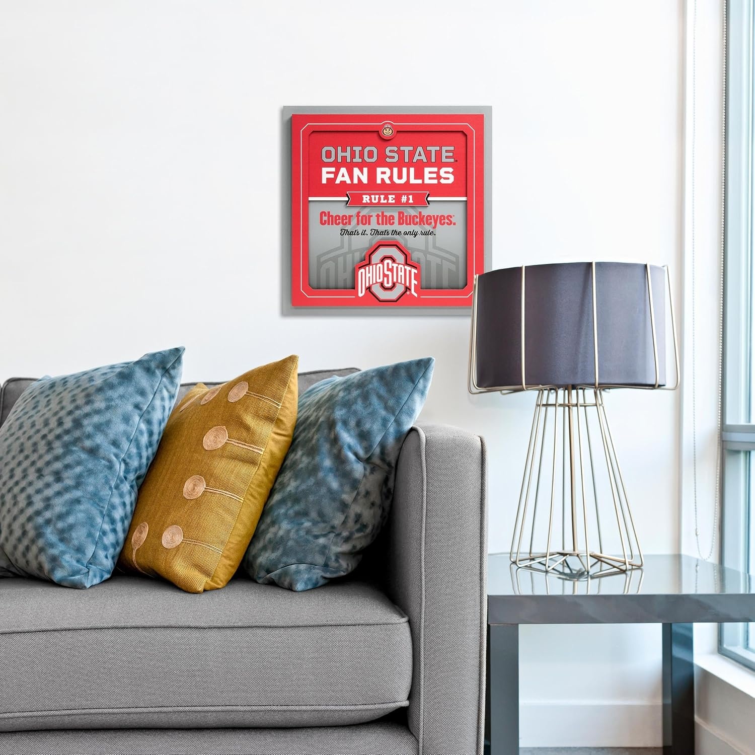 image:imageYouTheFan Officiallylicensed NCAA Tide Fan Rules Wall Art multiple layers humorous team artwork sports fan motto showcases funny rules indoor decorOhio State Buckeyes