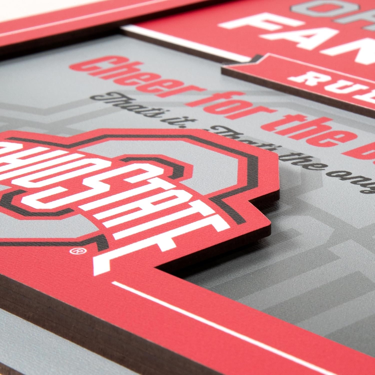 image:imageYouTheFan Officiallylicensed NCAA Tide Fan Rules Wall Art multiple layers humorous team artwork sports fan motto showcases funny rules indoor decorOhio State Buckeyes