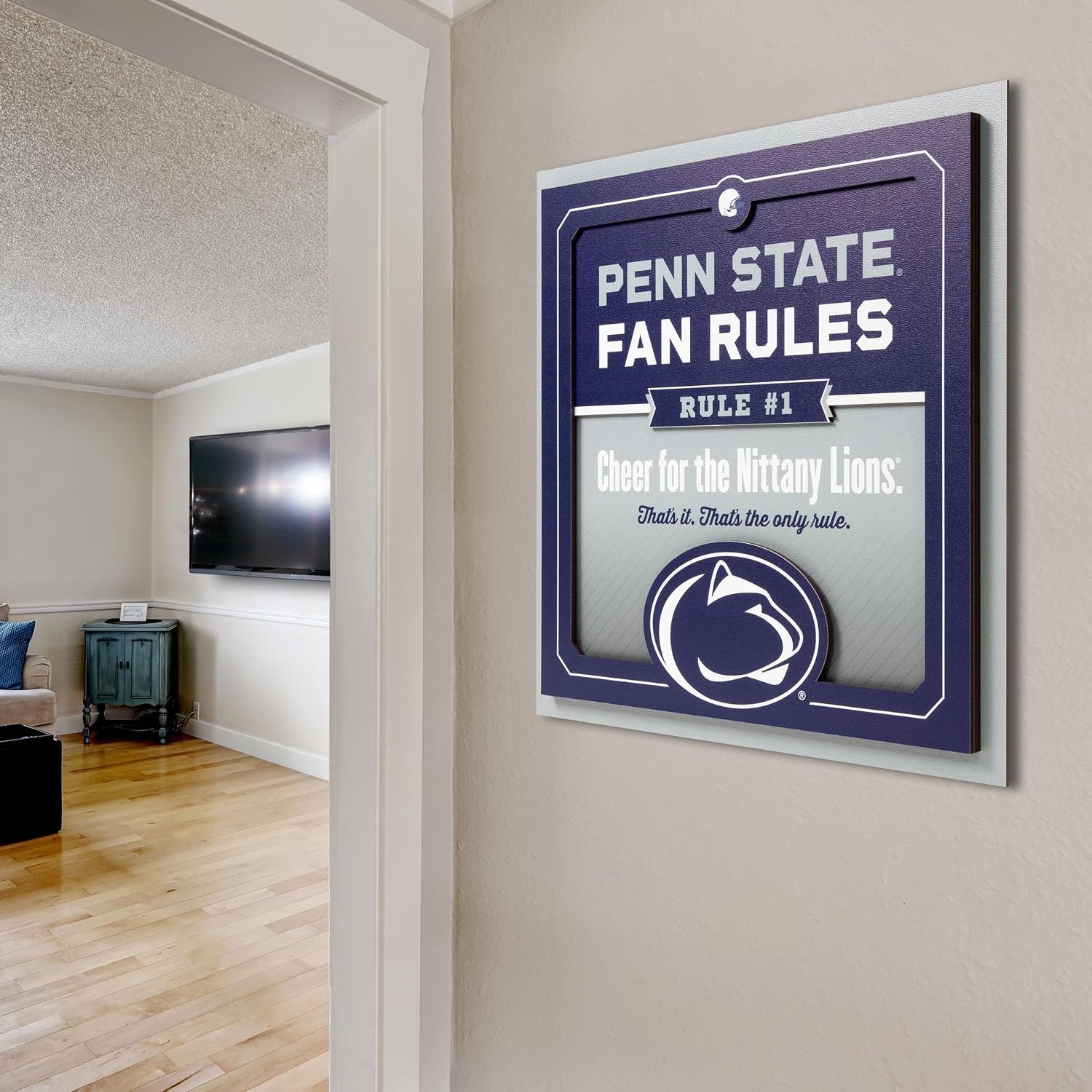 image:imageYouTheFan Officiallylicensed NCAA Tide Fan Rules Wall Art multiple layers humorous team artwork sports fan motto showcases funny rules indoor decorPenn State Nittany Lions