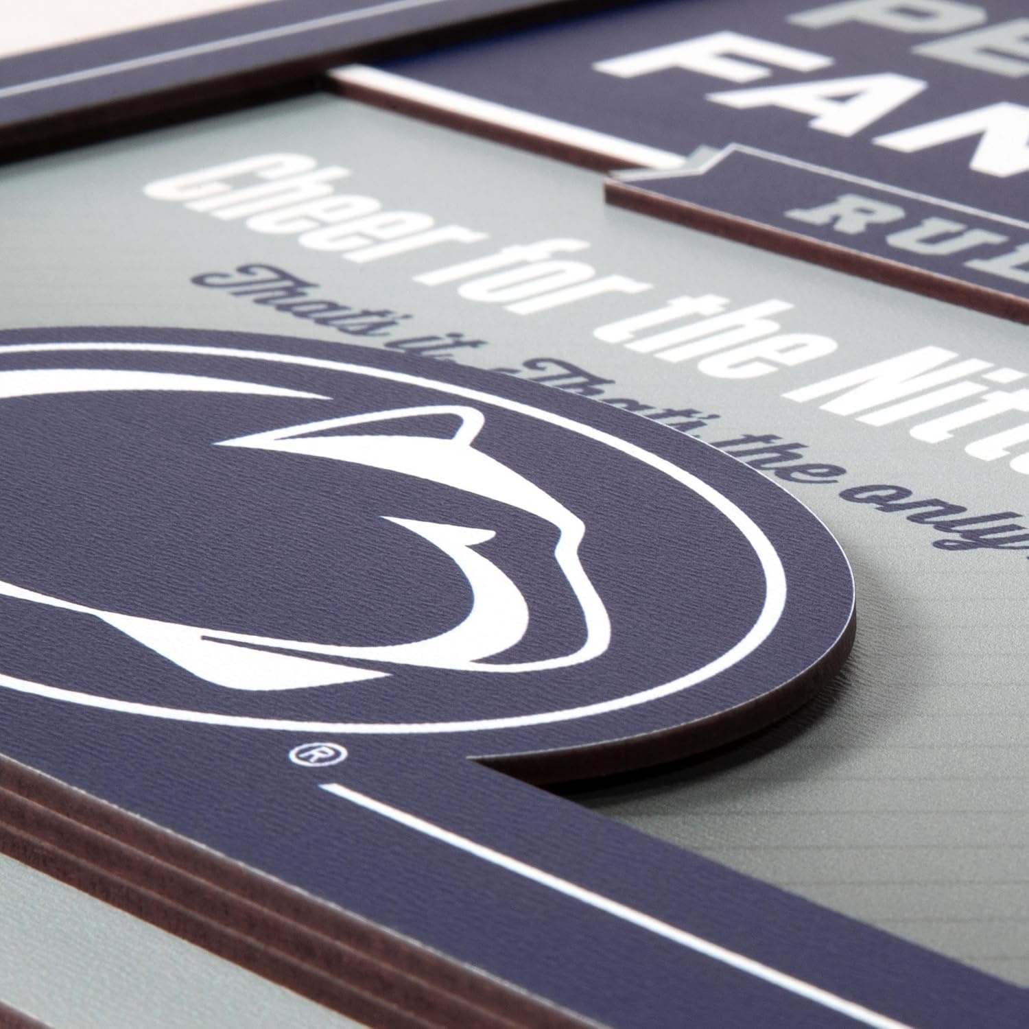 image:imageYouTheFan Officiallylicensed NCAA Tide Fan Rules Wall Art multiple layers humorous team artwork sports fan motto showcases funny rules indoor decorPenn State Nittany Lions
