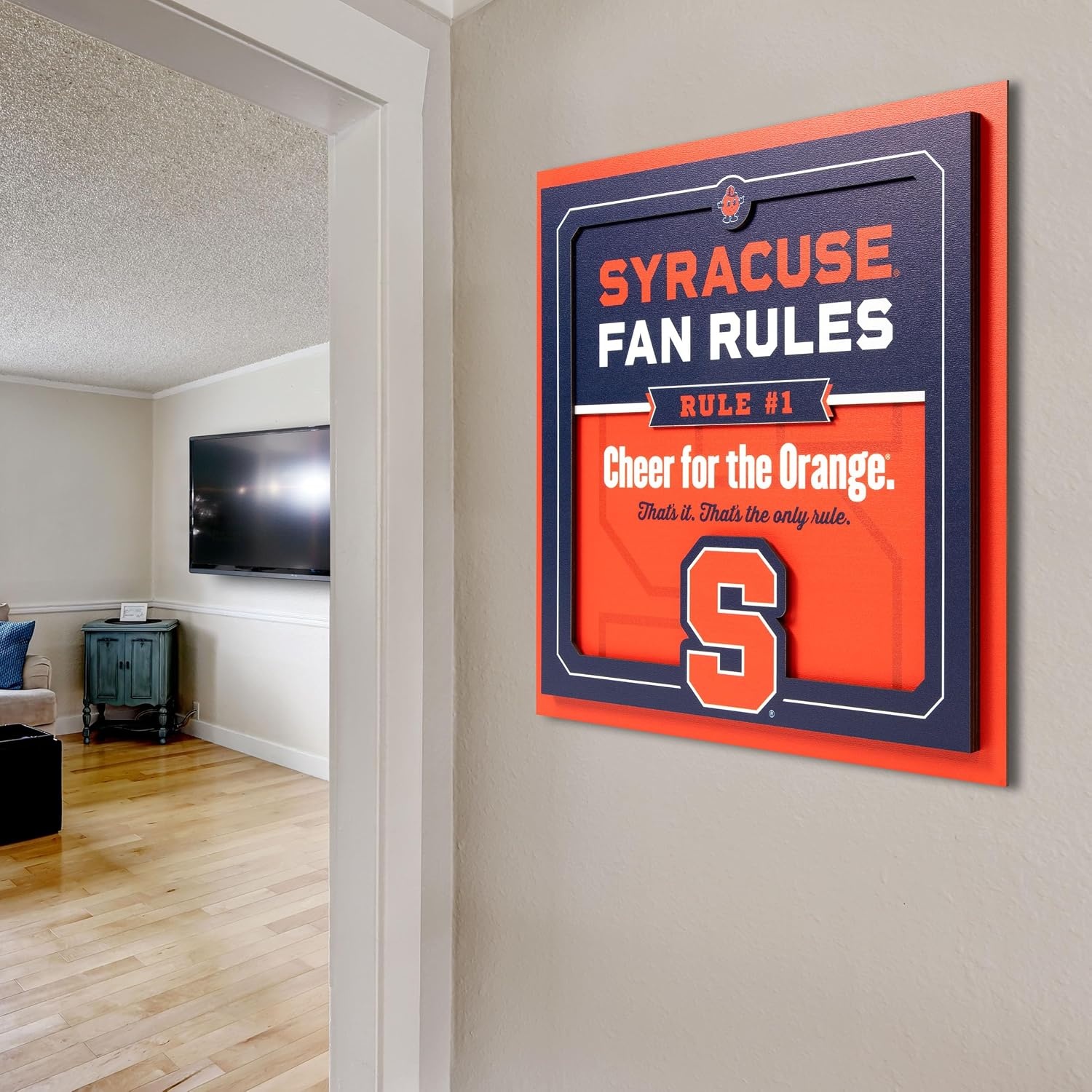 image:imageYouTheFan Officiallylicensed NCAA Tide Fan Rules Wall Art multiple layers humorous team artwork sports fan motto showcases funny rules indoor decorSyracuse Orange