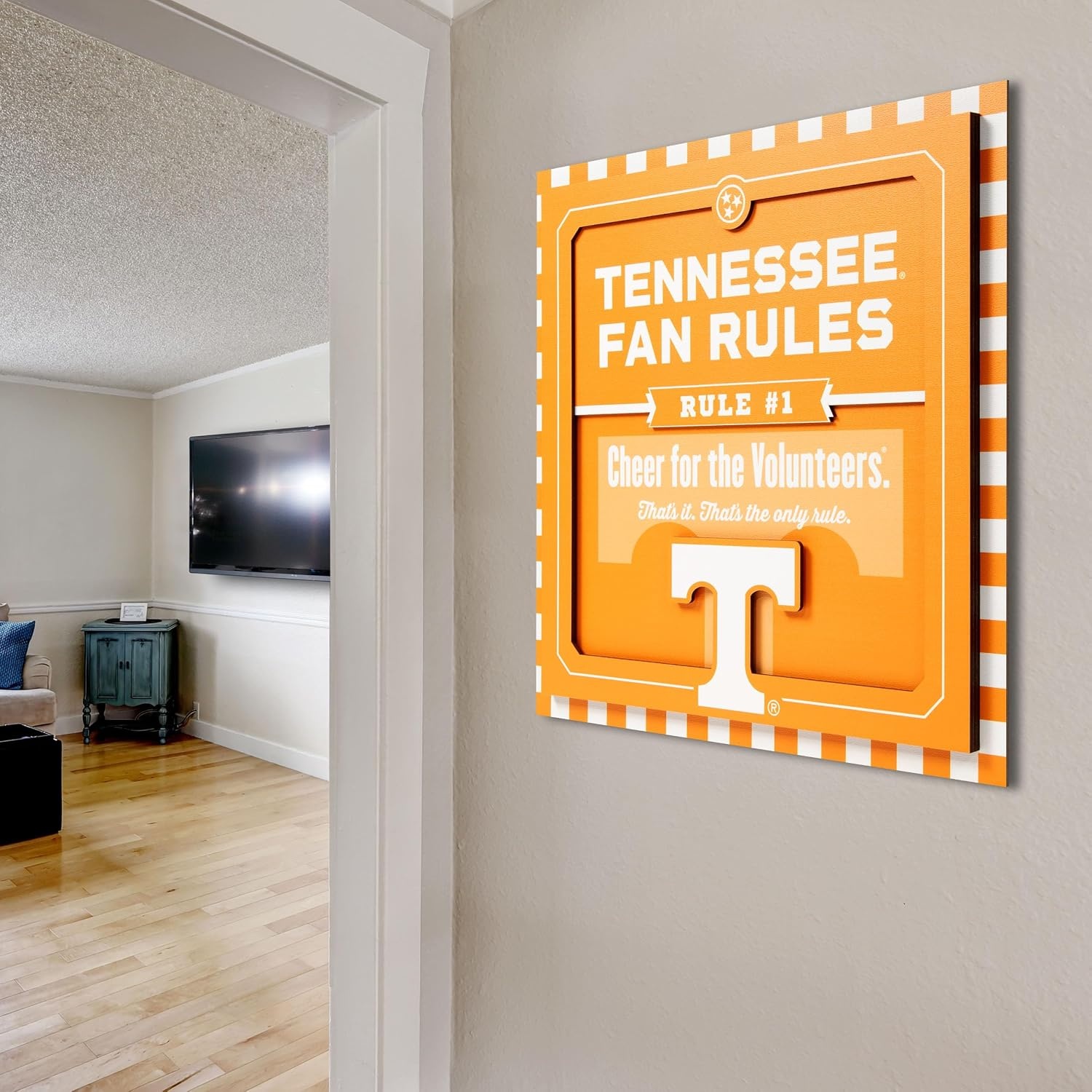 image:imageYouTheFan Officiallylicensed NCAA Tide Fan Rules Wall Art multiple layers humorous team artwork sports fan motto showcases funny rules indoor decorTennessee Volunteers
