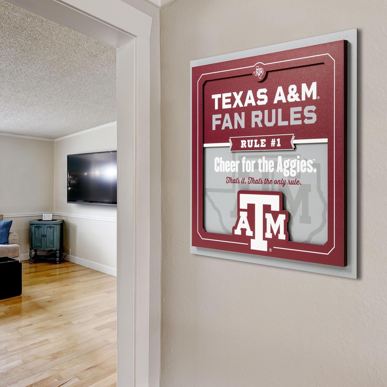 image:imageYouTheFan Officiallylicensed NCAA Tide Fan Rules Wall Art multiple layers humorous team artwork sports fan motto showcases funny rules indoor decorTexas AM Aggies