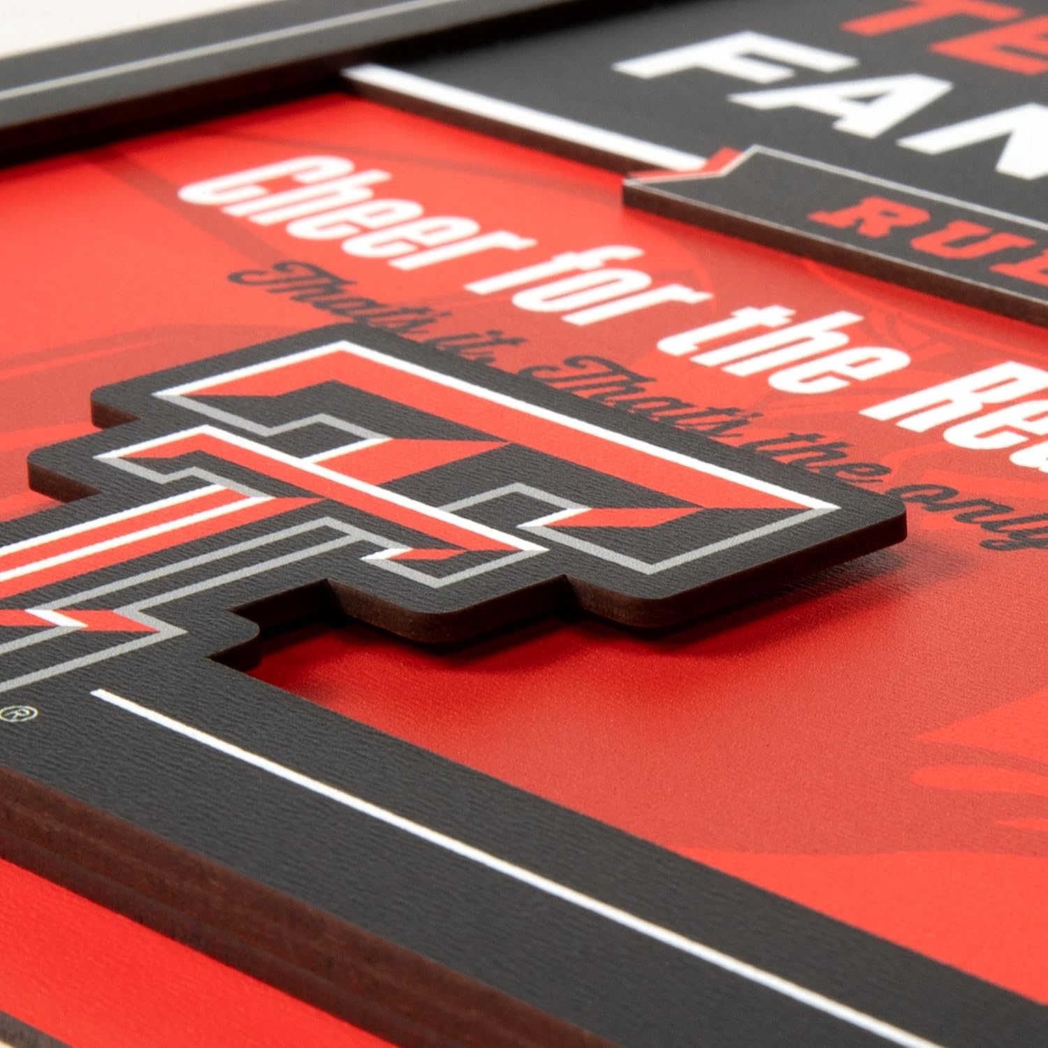 image:imageYouTheFan Officiallylicensed NCAA Tide Fan Rules Wall Art multiple layers humorous team artwork sports fan motto showcases funny rules indoor decorTexas Tech Red Raiders