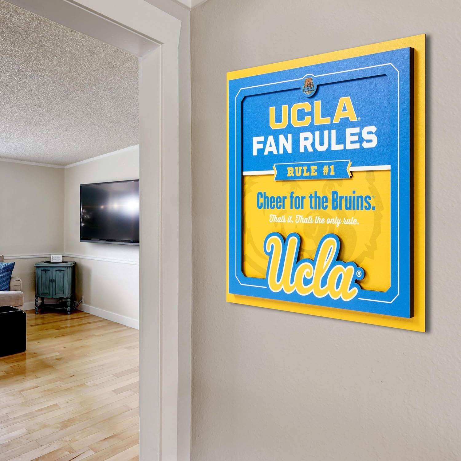 image:imageYouTheFan Officiallylicensed NCAA Tide Fan Rules Wall Art multiple layers humorous team artwork sports fan motto showcases funny rules indoor decorUCLA Bruins