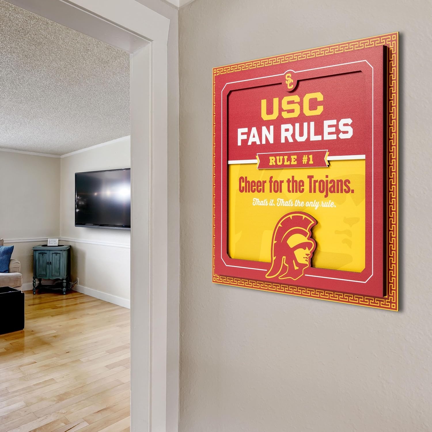 image:imageYouTheFan Officiallylicensed NCAA Tide Fan Rules Wall Art multiple layers humorous team artwork sports fan motto showcases funny rules indoor decorUSC Trojans