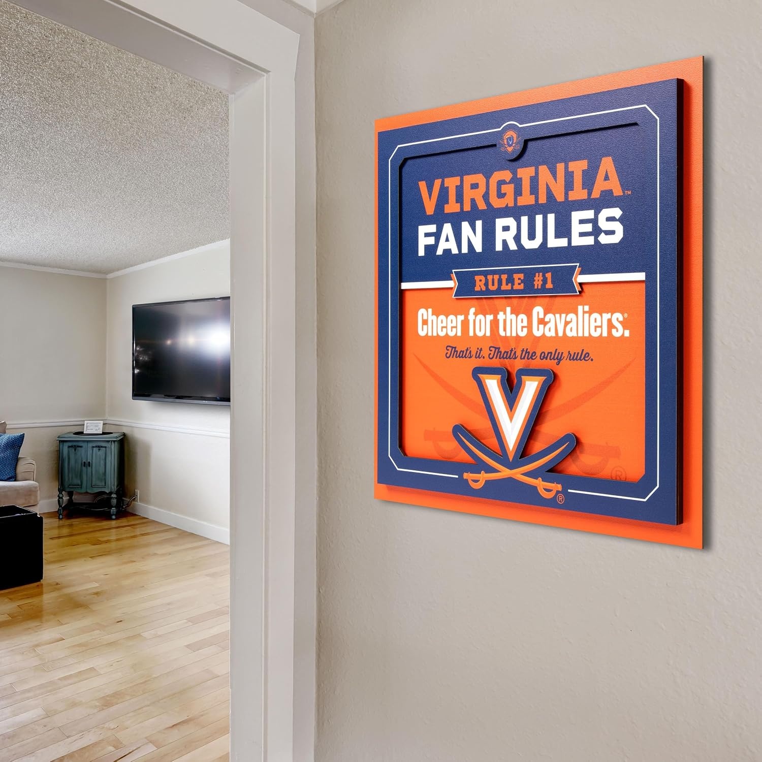 image:imageYouTheFan Officiallylicensed NCAA Tide Fan Rules Wall Art multiple layers humorous team artwork sports fan motto showcases funny rules indoor decorVirginia Cavaliers