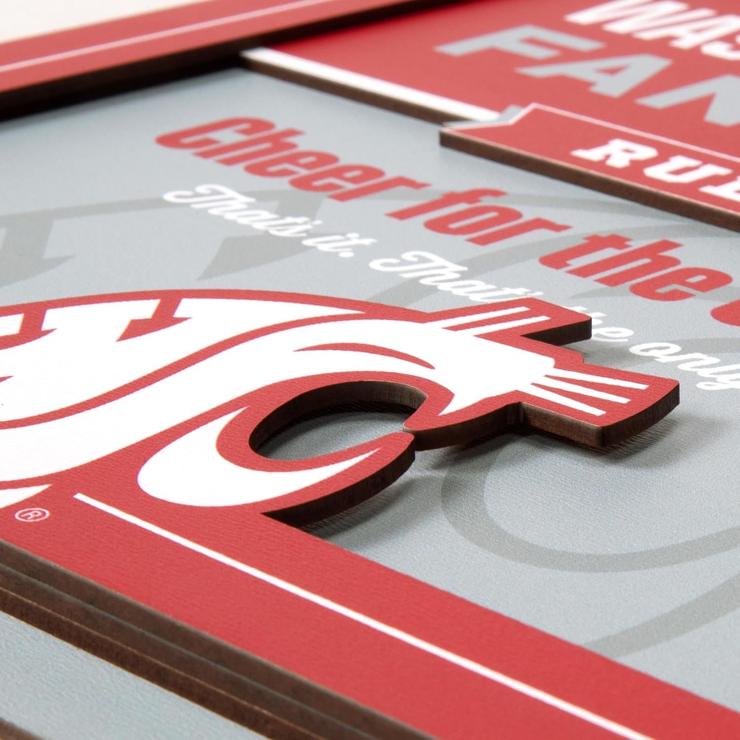 image:imageYouTheFan Officiallylicensed NCAA Tide Fan Rules Wall Art multiple layers humorous team artwork sports fan motto showcases funny rules indoor decorWashington State Cougars