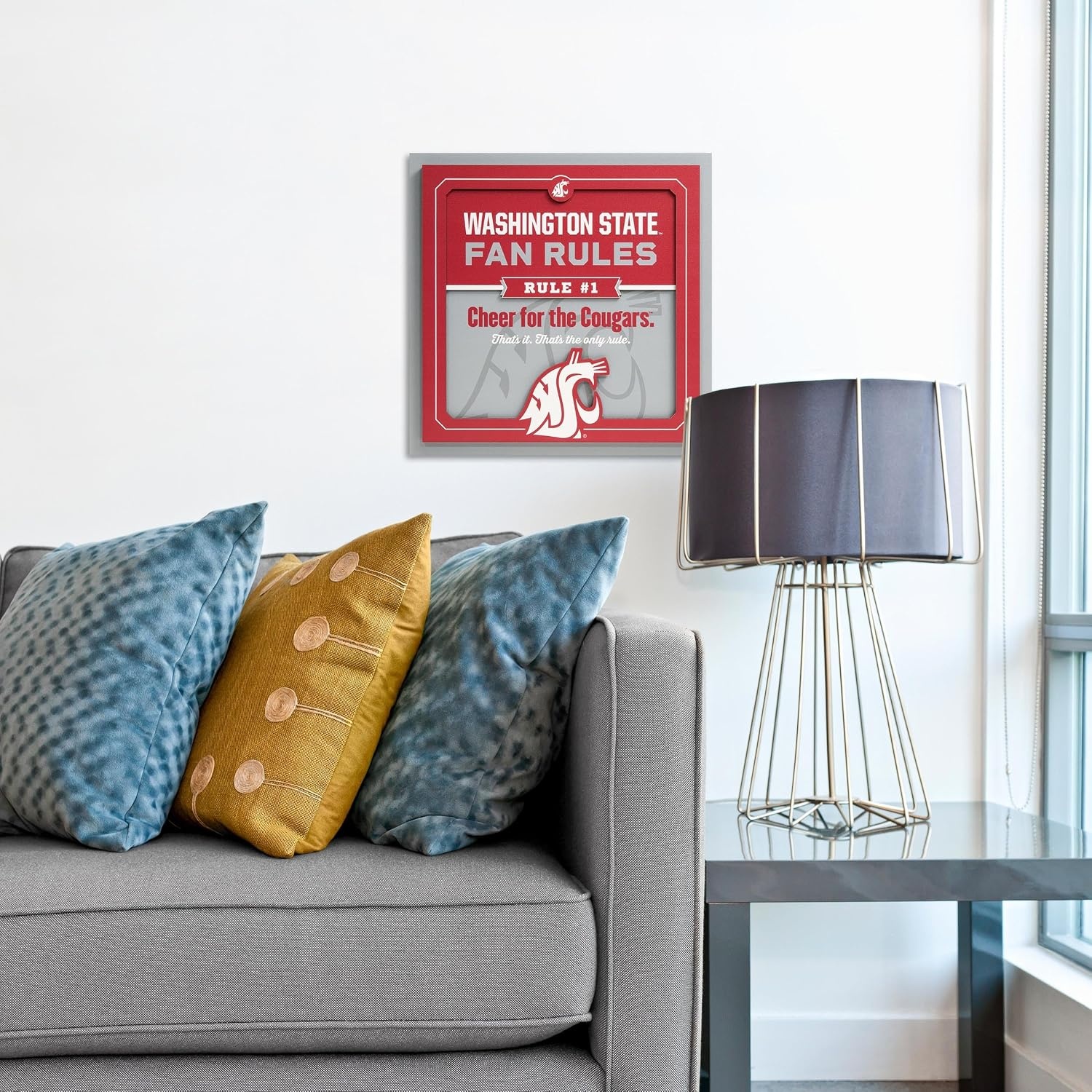 image:imageYouTheFan Officiallylicensed NCAA Tide Fan Rules Wall Art multiple layers humorous team artwork sports fan motto showcases funny rules indoor decorWashington State Cougars