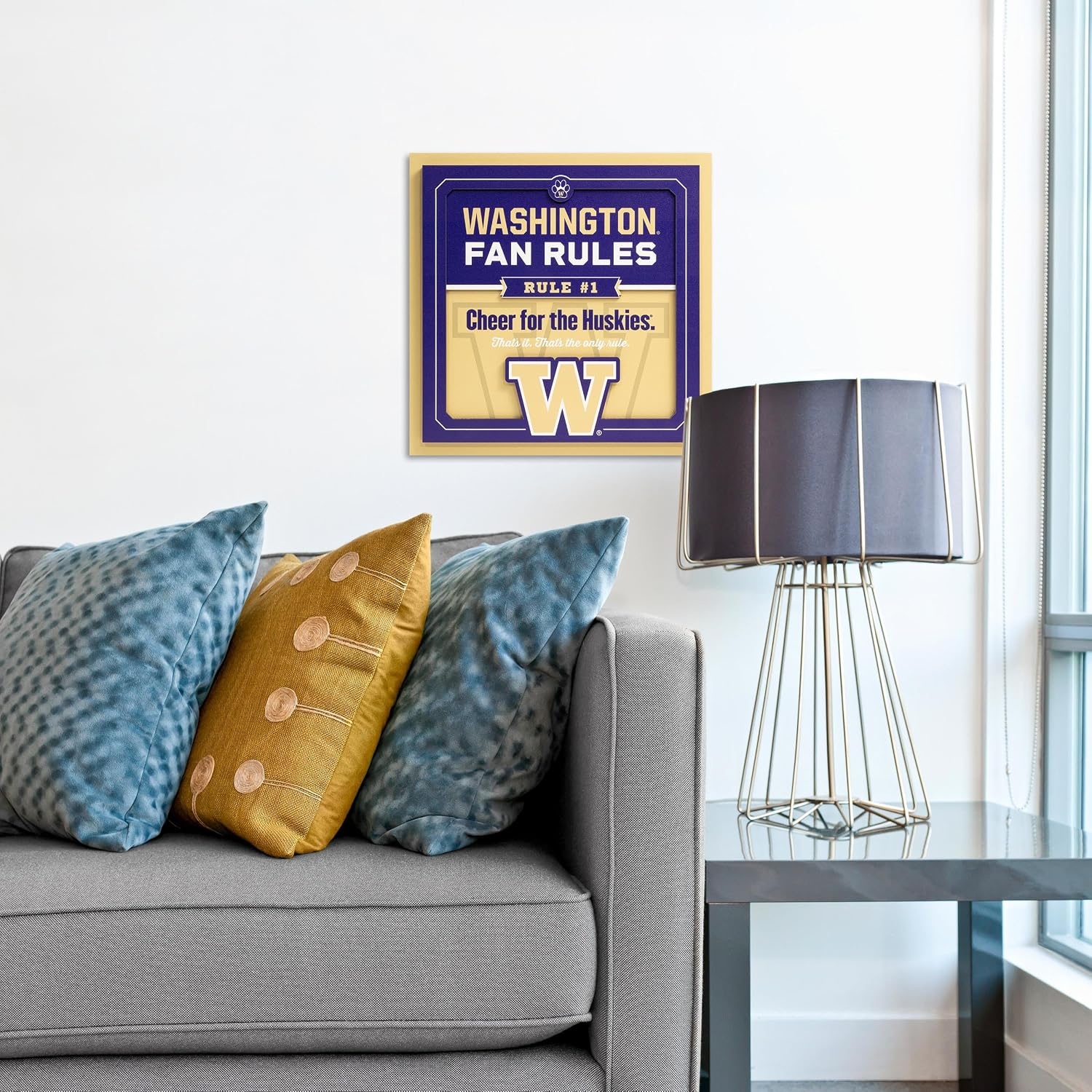 image:imageYouTheFan Officiallylicensed NCAA Tide Fan Rules Wall Art multiple layers humorous team artwork sports fan motto showcases funny rules indoor decorWashington Huskies