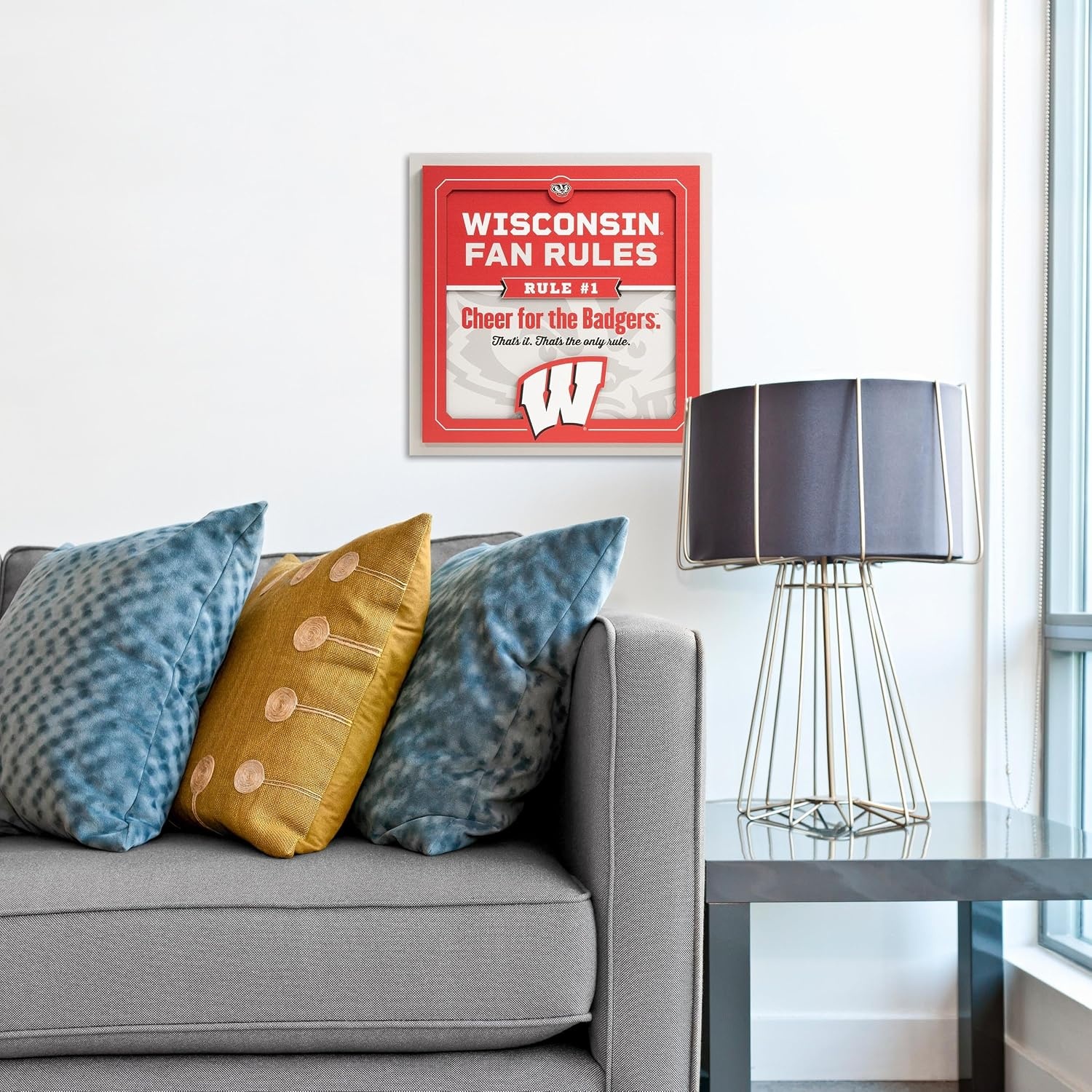 image:imageYouTheFan Officiallylicensed NCAA Tide Fan Rules Wall Art multiple layers humorous team artwork sports fan motto showcases funny rules indoor decorWisconsin Badgers