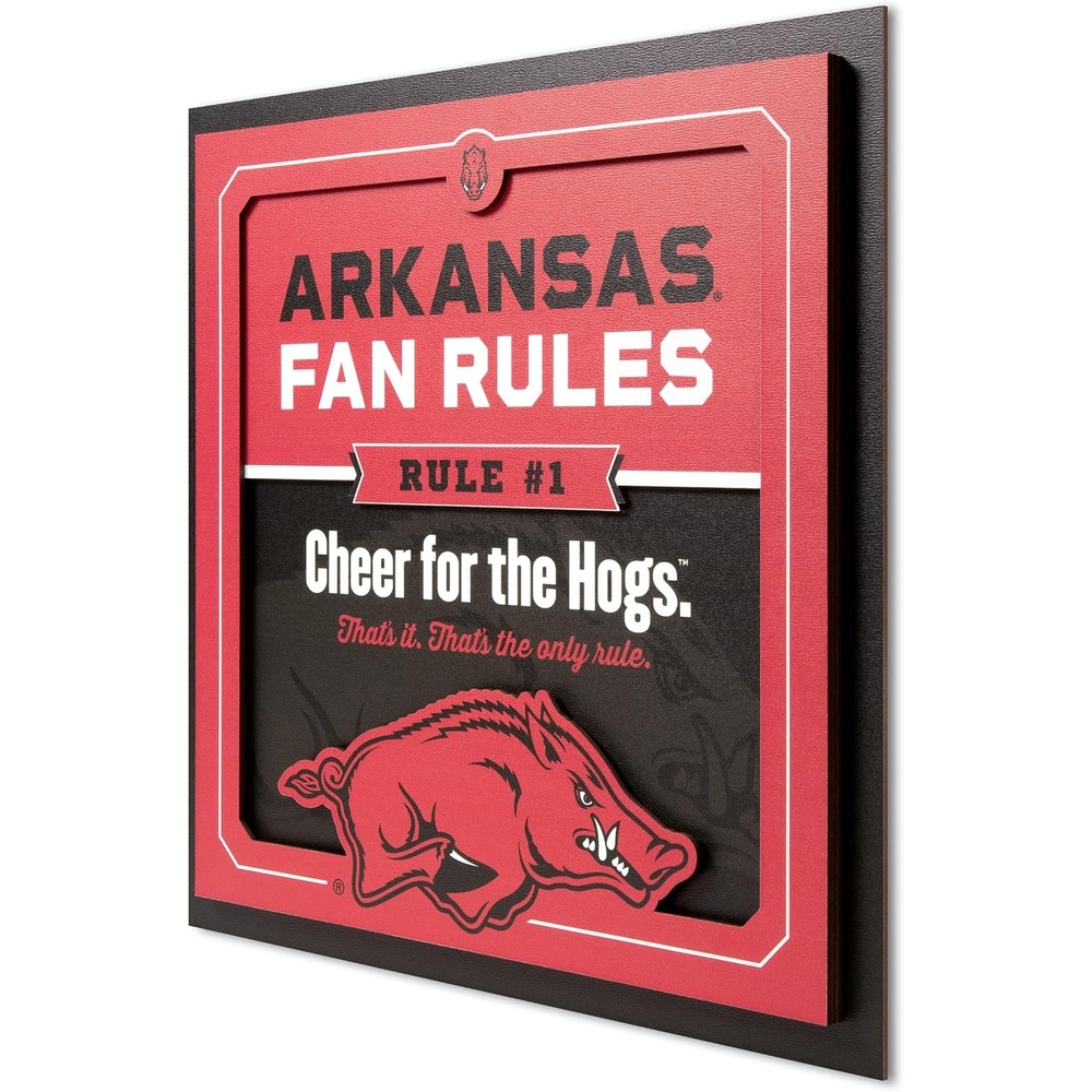 image:imageYouTheFan Officiallylicensed NCAA Tide Fan Rules Wall Art multiple layers humorous team artwork sports fan motto showcases funny rules indoor decorArkansas Razorbacks
