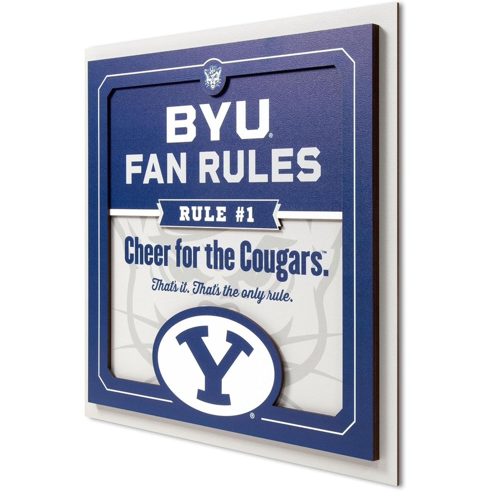 image:imageYouTheFan Officiallylicensed NCAA Tide Fan Rules Wall Art multiple layers humorous team artwork sports fan motto showcases funny rules indoor decorBYU Cougars