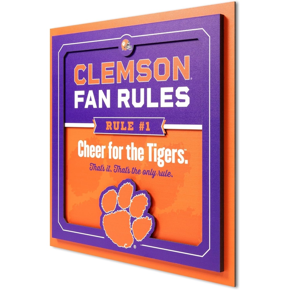 image:imageYouTheFan Officiallylicensed NCAA Tide Fan Rules Wall Art multiple layers humorous team artwork sports fan motto showcases funny rules indoor decorClemson Tigers