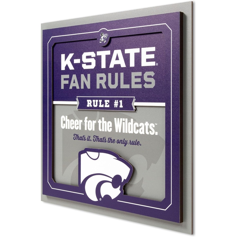 image:imageYouTheFan Officiallylicensed NCAA Tide Fan Rules Wall Art multiple layers humorous team artwork sports fan motto showcases funny rules indoor decorKansas State Wildcats