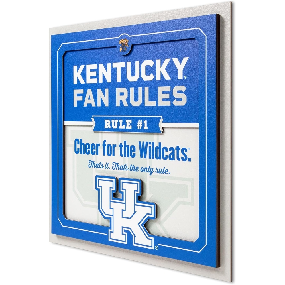 image:imageYouTheFan Officiallylicensed NCAA Tide Fan Rules Wall Art multiple layers humorous team artwork sports fan motto showcases funny rules indoor decorKentucky Wildcats