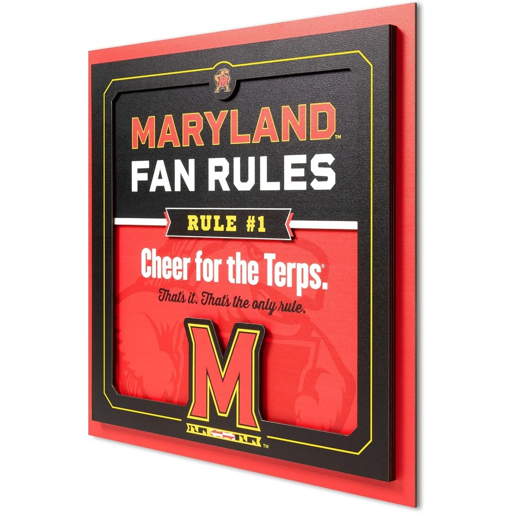 image:imageYouTheFan Officiallylicensed NCAA Tide Fan Rules Wall Art multiple layers humorous team artwork sports fan motto showcases funny rules indoor decorMaryland Terrapins