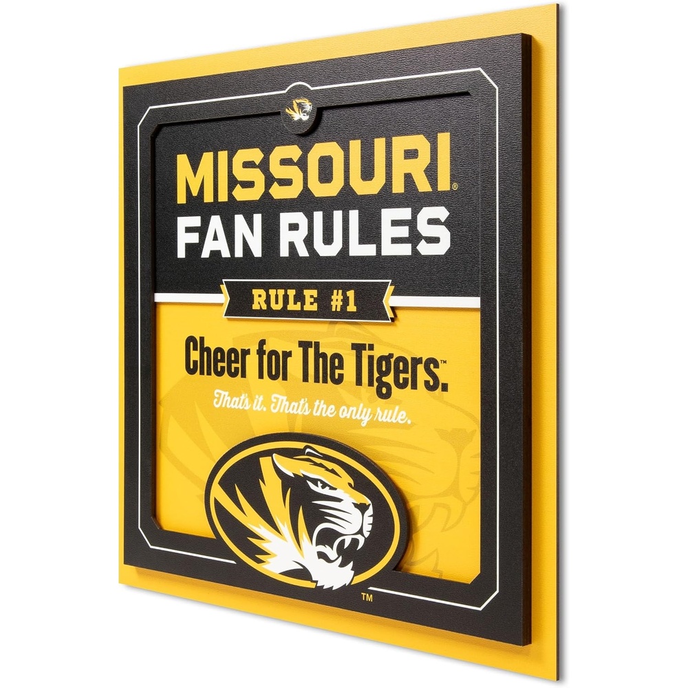 image:imageYouTheFan Officiallylicensed NCAA Tide Fan Rules Wall Art multiple layers humorous team artwork sports fan motto showcases funny rules indoor decorMissouri Tigers