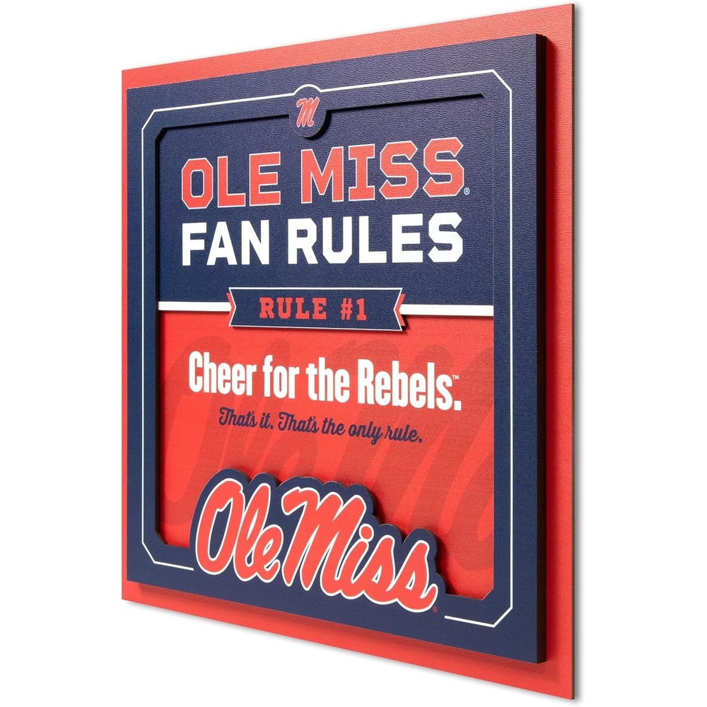 image:imageYouTheFan Officiallylicensed NCAA Tide Fan Rules Wall Art multiple layers humorous team artwork sports fan motto showcases funny rules indoor decorMississippi Rebels