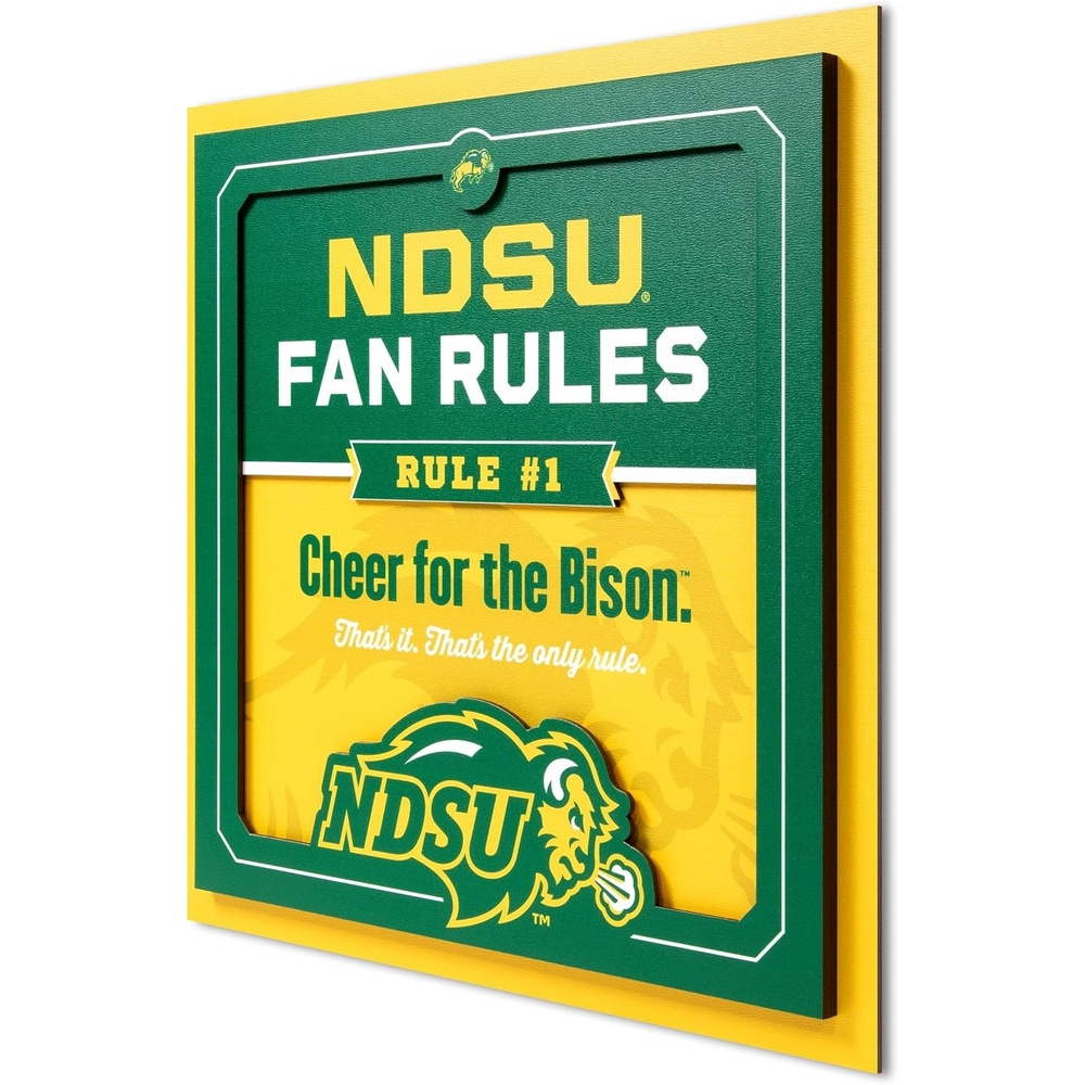 image:imageYouTheFan Officiallylicensed NCAA Tide Fan Rules Wall Art multiple layers humorous team artwork sports fan motto showcases funny rules indoor decorNorth Dakota State Bison