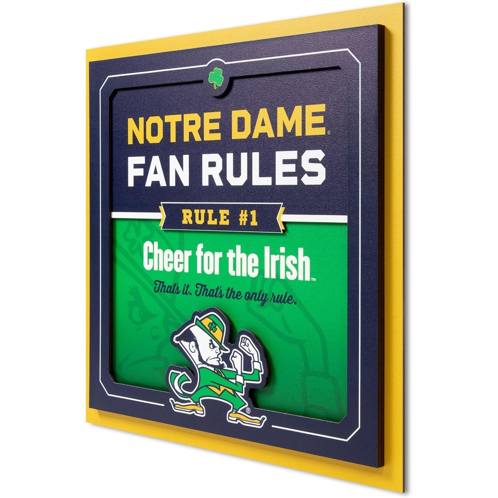 image:imageYouTheFan Officiallylicensed NCAA Tide Fan Rules Wall Art multiple layers humorous team artwork sports fan motto showcases funny rules indoor decorNotre Dame Fighting Irish