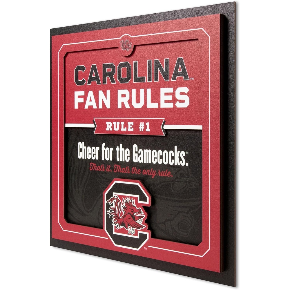 image:imageYouTheFan Officiallylicensed NCAA Tide Fan Rules Wall Art multiple layers humorous team artwork sports fan motto showcases funny rules indoor decorSouth Carolina Gamecocks