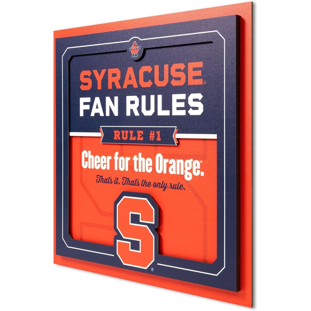 image:imageYouTheFan Officiallylicensed NCAA Tide Fan Rules Wall Art multiple layers humorous team artwork sports fan motto showcases funny rules indoor decorSyracuse Orange