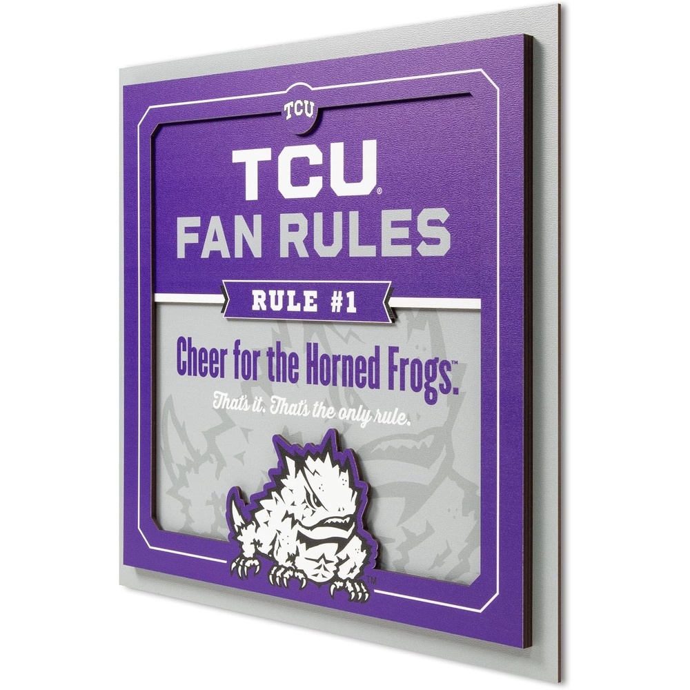 image:imageYouTheFan Officiallylicensed NCAA Tide Fan Rules Wall Art multiple layers humorous team artwork sports fan motto showcases funny rules indoor decorTCU Horned Frogs