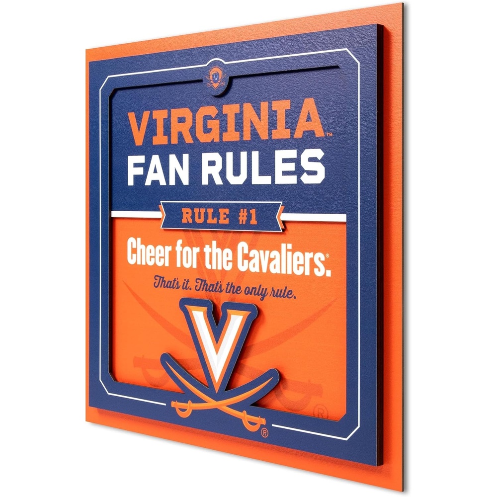 image:imageYouTheFan Officiallylicensed NCAA Tide Fan Rules Wall Art multiple layers humorous team artwork sports fan motto showcases funny rules indoor decorVirginia Cavaliers